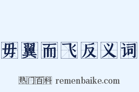 毋翼而飞反义词是什么意思的图片